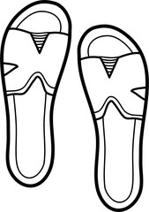 Sandals Outline Vector Illustration