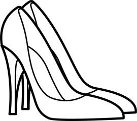 High Heels Outline Vector Illustration