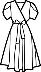 Dress Outline Vector Illustration