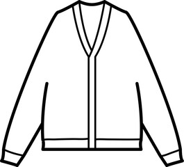 Cardigan Outline Vector Illustration