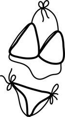 Bikini Outline Vector Illustration