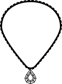 recommend clip art: Necklace Outline Vector Illustration