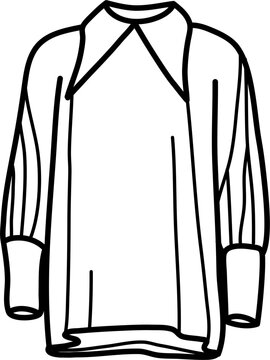 black and white blouse outline clip art preview