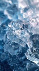 Detailed view of intricate ice crystals forming a textured background.