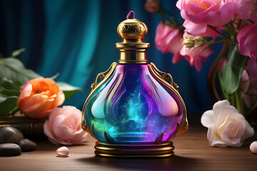 beautiful colorful magic bottles
