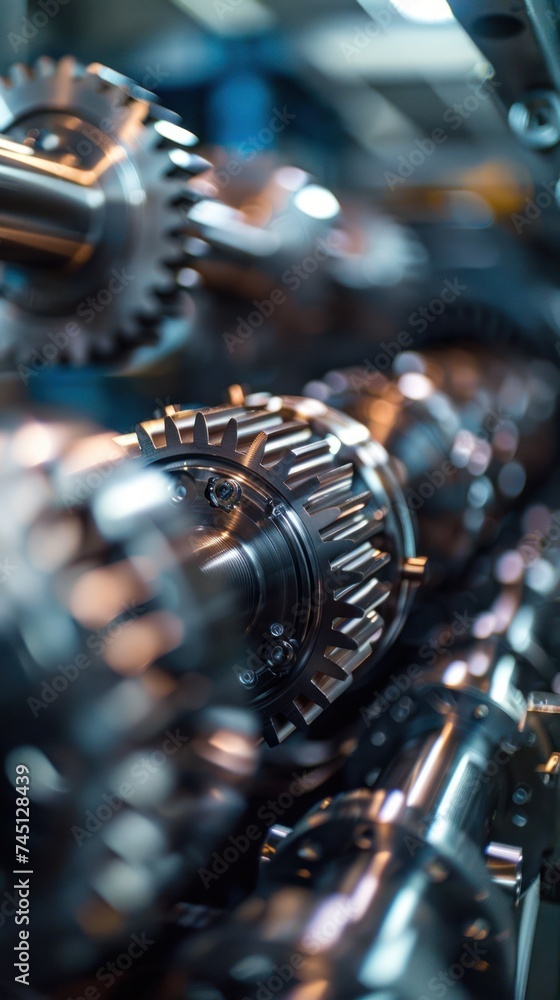 Poster detailed view of a machine with intricate gears and mechanisms.