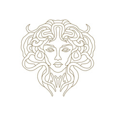 line art medusa goddess vector illustration © synchronic