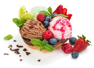 ice cream with fruits