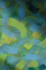 Abstract Green Brush Strokes on Canvas: Wide Brush Textures in Various Shades