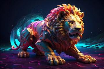 a lion with an abstract theme
