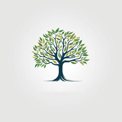The logo design with a tree object represents growth, sustainability and environmental balance