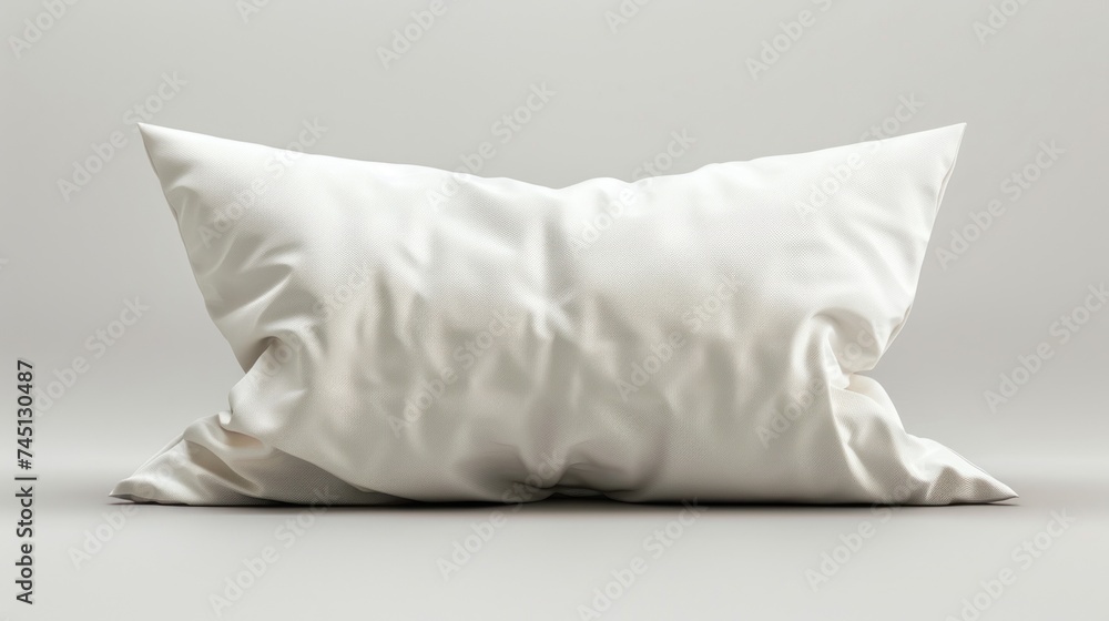 Poster a blank soft pillow sits atop a white floor, creating a stark contrast between the two elements.
