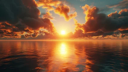 Foto auf Acrylglas Sunrise over the Sea Horizon © Left