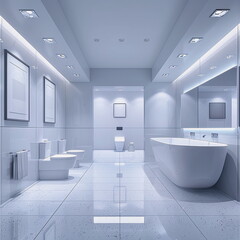 Fototapeta na wymiar Modern bright bathroom with empty walls