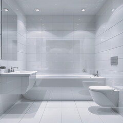 Modern bright bathroom with empty walls