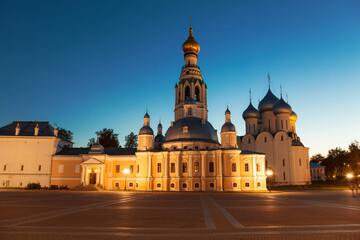 Fototapeta na wymiar Evening view of the architectural ensemble of the Vologda Kremlin. Vologda, Russia
