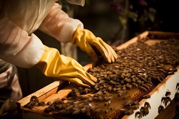 Bee, bees backdrops, sweet nectar honey, beekeeping background. 