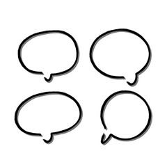 Fototapeta premium Outline speech bubble. Abstract Vector sketch hand drawn scribble Speech Bubbles Set. Black bubble isolated background.