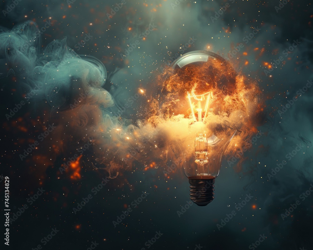 Poster stunning display of creativity and innovation, the idea behind the light bulb takes center stage in 