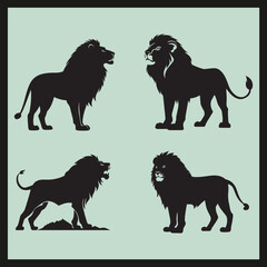 Lion King black Silhouette vector
