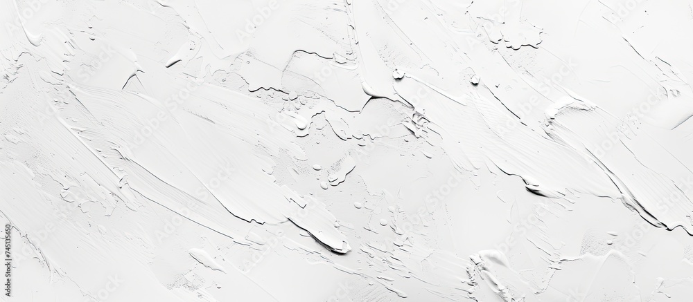 Aufkleber this black and white photograph showcases a white wall with a whimsical and textured background, set