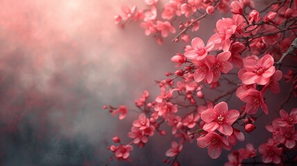 Zdjęcie ukazuje bliskie plany różowych kwiatów rosnących na drzewie.