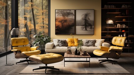 Mid-century modern living room