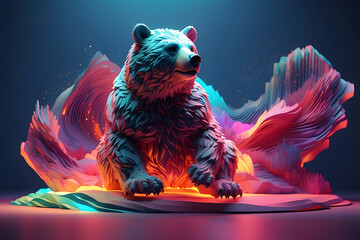 a bear with an abstract theme