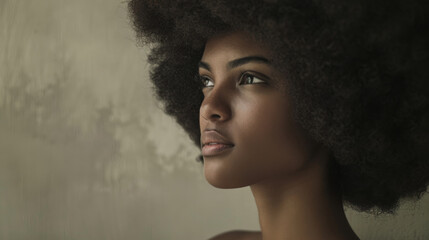 Portrait of woman with afro hair style 