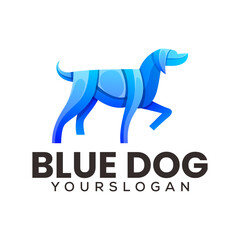 colorful dog icon logo design