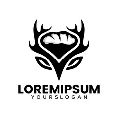 deer and bread icon logo design