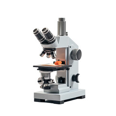 Microscope isolated on white or transparent background