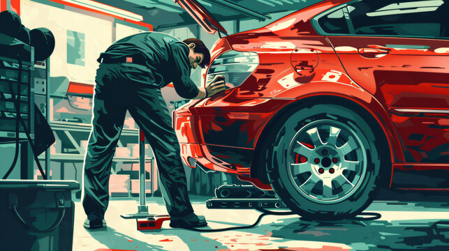 mechanic repairing a car