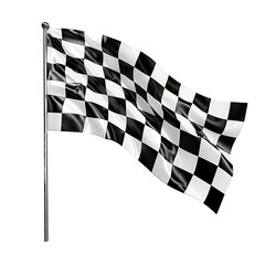 Fototapeta premium Racing Flag isolated on white or transparent background