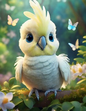 yellow and white parrot