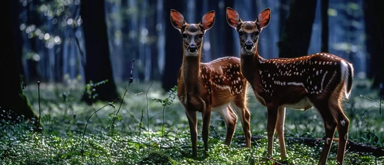 Fotobehang Deer on the rainforest © Koihime