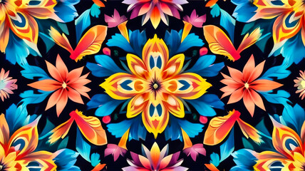 Colorful Abstract Floral: Capture the essence of spring with this vibrant floral pattern.