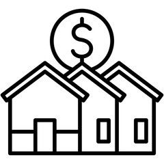 residential black outline icon, use for modern concept, app, and web development.