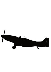P-51 戦闘機 シルエット 駐機姿勢 地上姿勢 シルエット silhouette