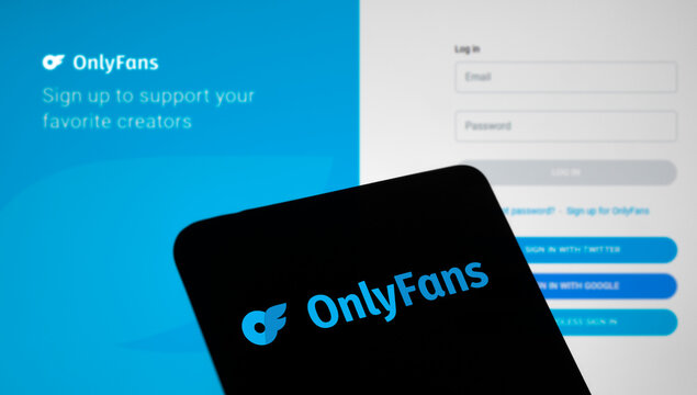 Dhaka, Bangladesh- 24 February 2024: OnlyFans logo is displayed onsmartphone.