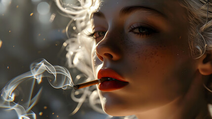 portrait of woman smoking