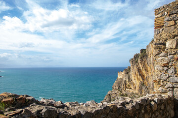 La rocca di Cefalu , the rock of Cefalu  and the ruins of the old castle