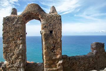 La rocca di Cefalu , the rock of Cefalu  and the ruins of the old castle