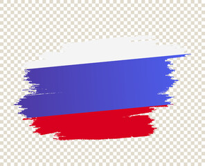 Vector Grunge Russian flag. Creative hand drawn grunge brushed flag of Russia with solid background.