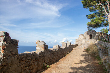 La rocca di Cefalu , the rock of Cefalu  and the ruins of the old castle