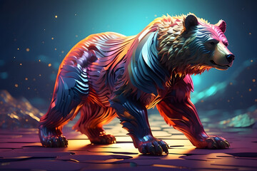 a bear with an abstract theme