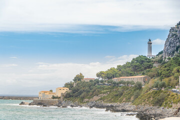Fototapeta na wymiar Capo cefalu lighthouse in Sicily