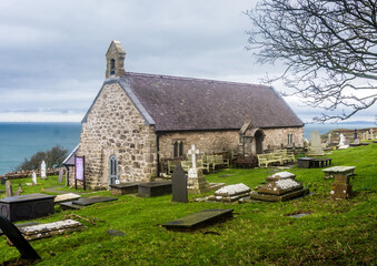 Fototapeta na wymiar St. Tudno's Church, Great Orme, North Wales.