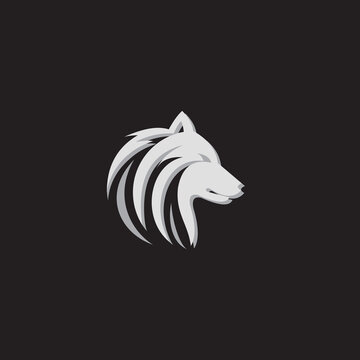 wolf logo, vector, black, white, idea, creative