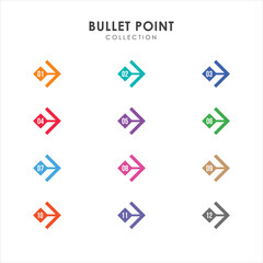 Number bullet points collection vector design